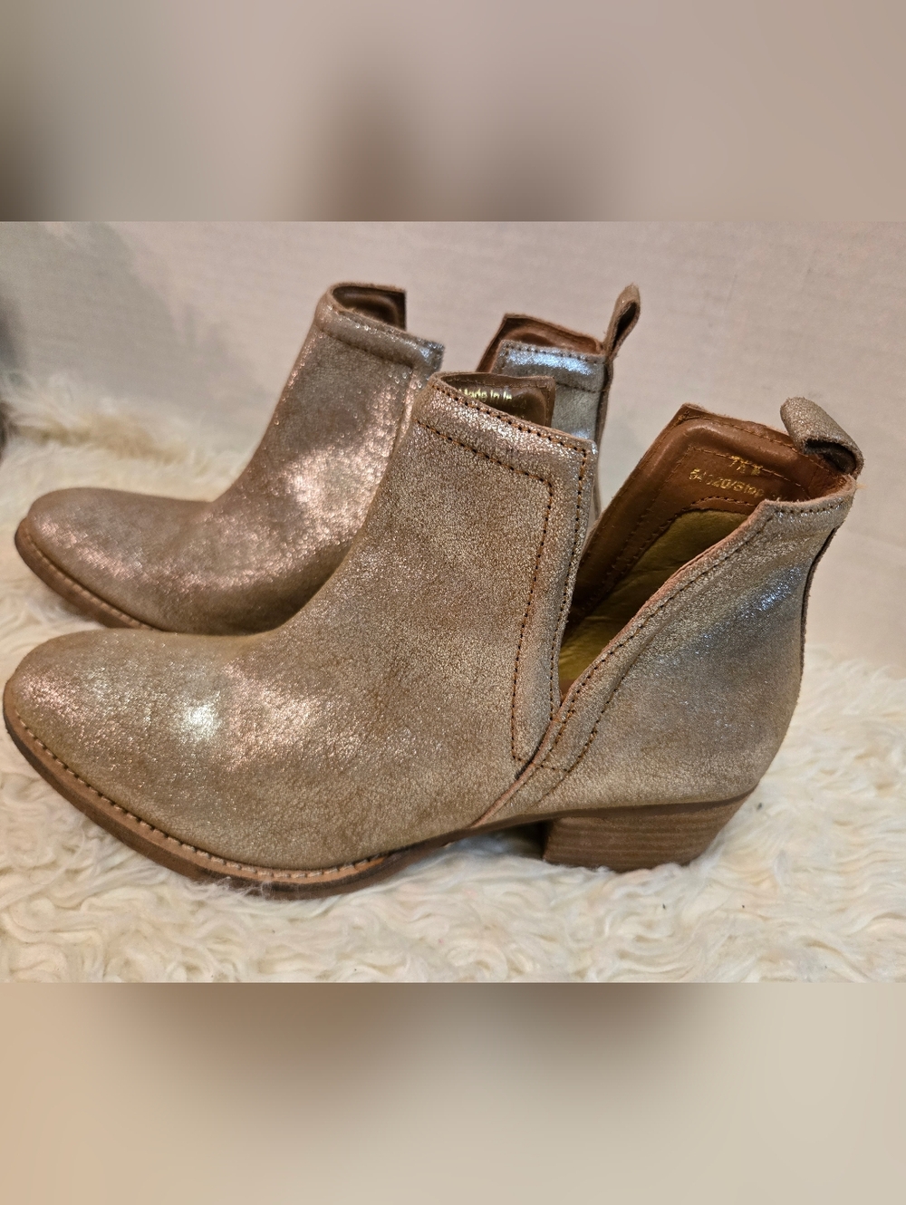 Shimmer Taupe Chelsea Ankle Booties - Women's Metallic Taupe Booties